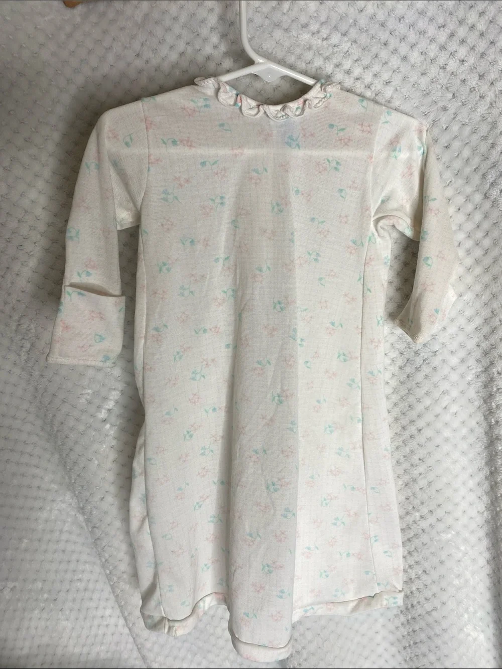 Very Vintage Carter's layette gown and over shirt Set with Pink and Mint Accents